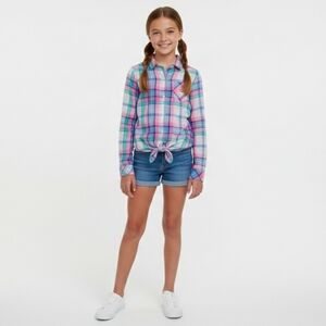 So Girls plait tie front‎ Button-front Shirt Long sleeve size 14